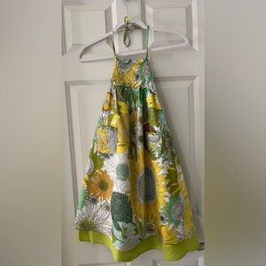 Liberty of London for Target girls floral sundress, halter tie, lined smocked XS